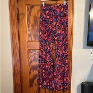 Wild Fable Red and Purple Flare Jumpsuit